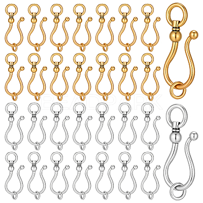 50Pcs 2 Colors Tibetan Style S-Hook Clasps FIND-PH0060-05-1