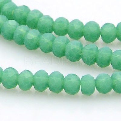 Imitation Jade Glass Faceted Rondelle Beads Strands GLAA-A024A-08-1