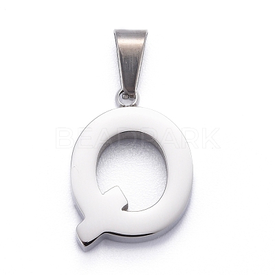 Non-Tarnish 304 Stainless Steel Letter Pendants X-STAS-H127-Q-P-1