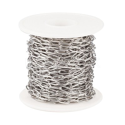 Tarnish Resistant 304 Stainless Steel Paperclip Chains CHS-F010-01D-P-1