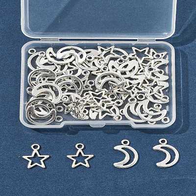 50Pcs 2 Styles Tibetan Style Alloy Charms TIBEP-FS0001-29AS-1