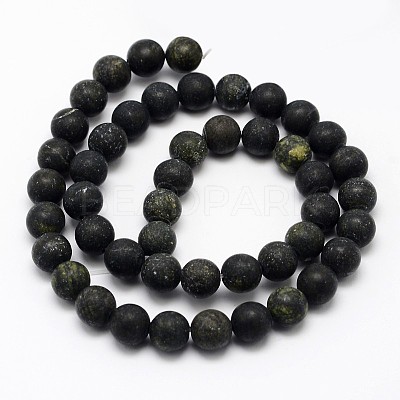 Natural Serpentine/Green Lace Stone Beads Strands G-D676-6mm-1