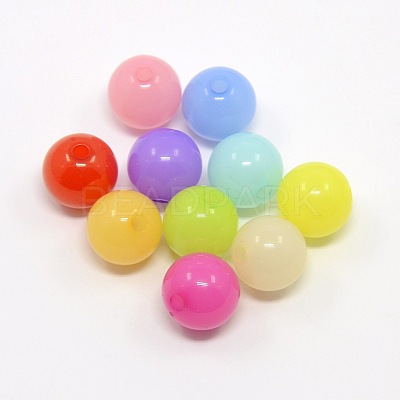Imitation Jelly Acrylic Beads JACR-R001-10mm-M-1