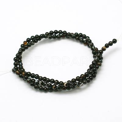 Natural Black Agate Bead Strands G-A130-3mm-K01-1