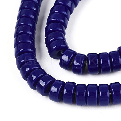 Opaque Solid Color Glass Beads Strands GLAA-N026-3x6mm-09-1