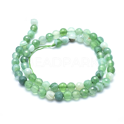 Natural Striped Agate/Banded Agate Beads G-J371-11-6mm-1