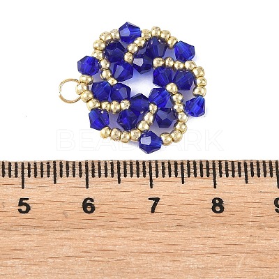 Imitate Austrian Crystal Bicone Glass Beaded Pendants PALLOY-MZ01394-03-1