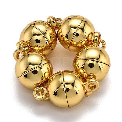 Rack Plating Brass Magnetic Clasps with Loops KK-F801-02B-G-1