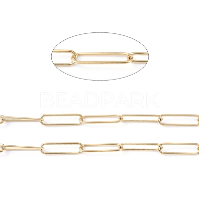 304 Stainless Steel Paperclip Chains CHS-L022-02C-G-1