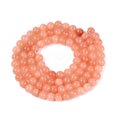 Natural Dyed Yellow Jade Gemstone Bead Strands X-G-R271-4mm-Y31-1