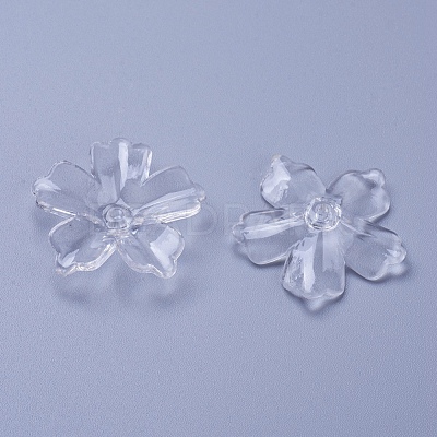 Flower Acrylic Beads X-PL670Y-1-1