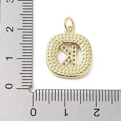 Rack Plating Brass Micro Pave Clear Cubic Zirconia Pendants KK-E102-33G-K-1