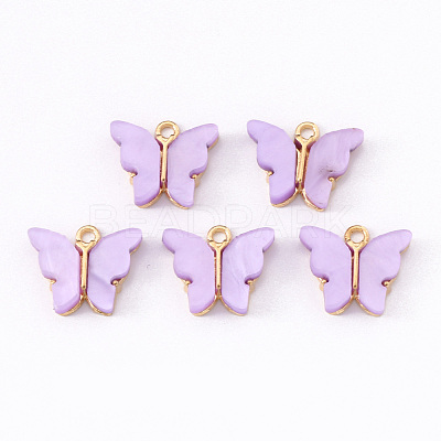 Alloy Acrylic Pendants ENAM-R136-01B-1