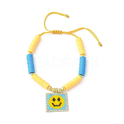 MIYUKI Glass Seed Rectangle Charm Bracelet BJEW-MZ00037-05-1