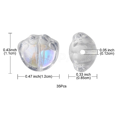 35Pcs Transparent Spray Painted Glass Beads GLAA-YW0001-72A-1