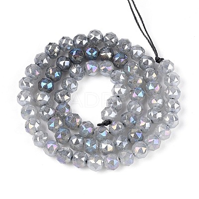 Anti-Tarnish Electroplate Glass Beads Strands GLAA-N064-6mm-01-1