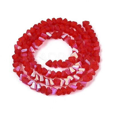 Frosted Transparent Glass Beads Strands GLAA-N054-4mm-06-1