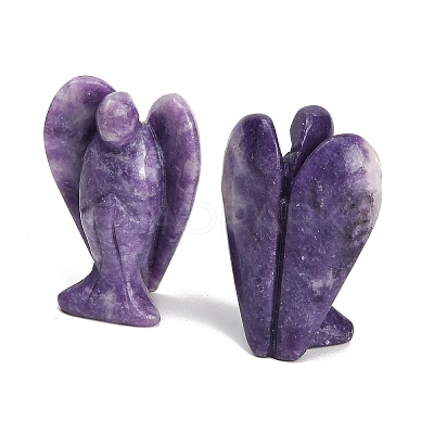 Natural Lepidolite Carved Angel Figurines G-O200-03J-08-1