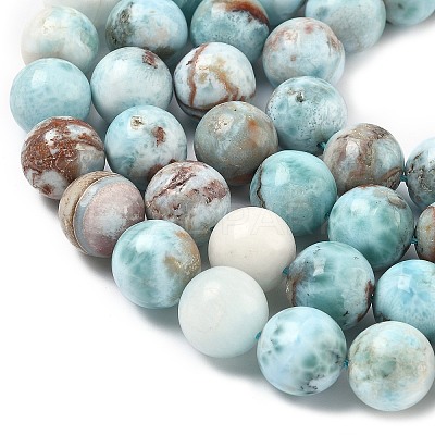 Natural Larimar Beads Strands G-C264-A01-12mm-1