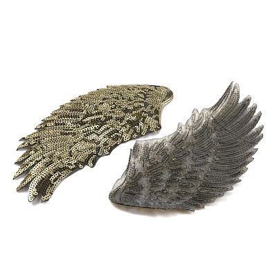 Computerized Embroidery Cloth Iron On Sequins Patches PATC-WH0001-30G-1