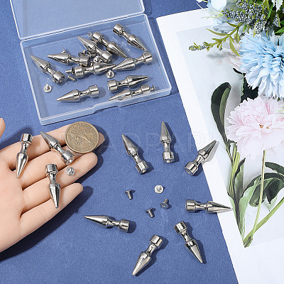 20Pcs Zinc Alloy Spikes Screwback Studs FIND-GF0008-53A-1
