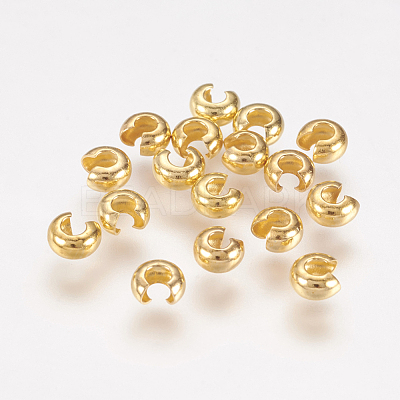 Brass Crimp Beads Covers X-EC266-1G-1