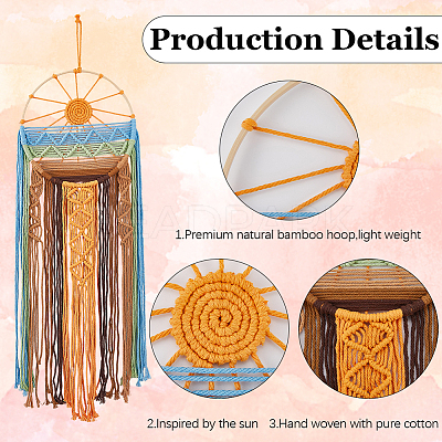 Hand-Woven Polyester Macrames Wall Decorations HJEW-WH20020-003C-1