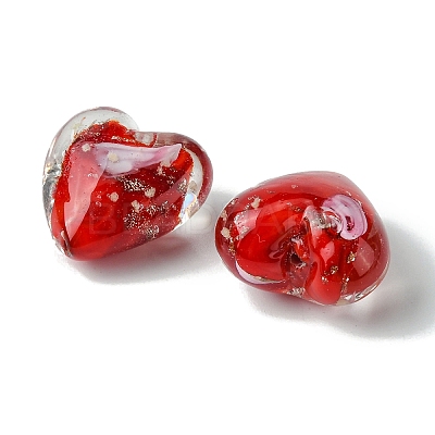 Luminous Handmade Gold Sand Lampwork Beads FOIL-B001-04-1