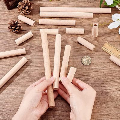 4 Styles Unfinished Beech Wood Rods WOOD-OC0002-53-1