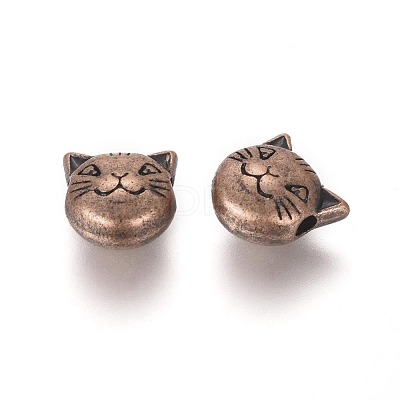 Tibetan Style Alloy Kitten Beads X-TIBEP-GC178-R-NR-1