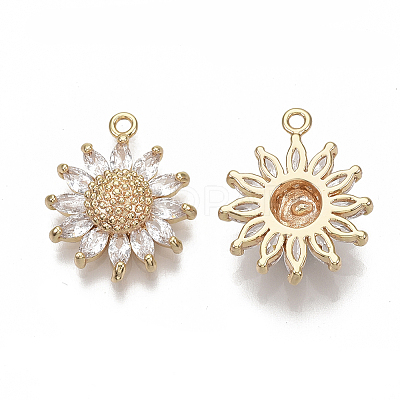 Brass Micro Pave Cubic Zirconia Pendants X-KK-S354-079-NF-1