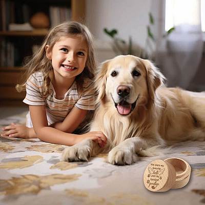 1Pc Beech Wood Engraved Pet Hair Keepsake Boxes CON-CN0001-18J-1