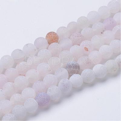 Natural & Dyed Crackle Agate Bead Strands G-T056-8mm-04-1