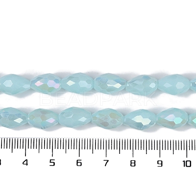 Opaque Solid Color Electroplate Glass Beads Strands EGLA-N013-P6mm-B11-1