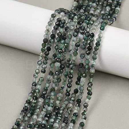 Natural Moss Agate Beads Strands G-A129-3mm-01-1
