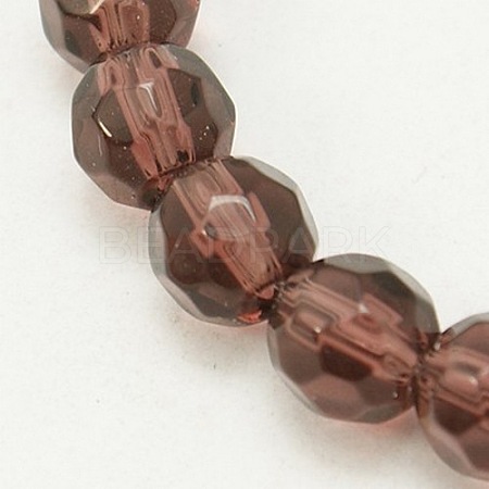 Faceted Glass Round Beads Strands X-GF6mmC03-1