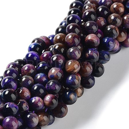 Natural Rainbow Tiger Eye Beads Strands G-NH0002-A01-B03-1