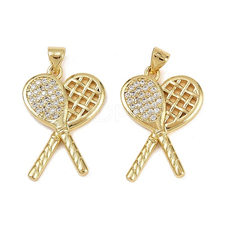 Brass Micro Pave Cubic Zirconia Pendants KK-S526-10G-B-1