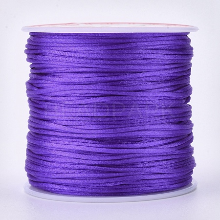 Round Nylon Satin Rattail Cord NWIR-WH0009-15A-18-1