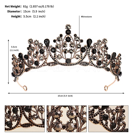Alloy Rhinestone Hair Bands  for Woman Girls PW-WGA69DD-08-1