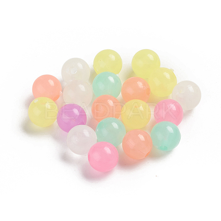 Luminous Acrylic Beads TACR-WH0002-16-1