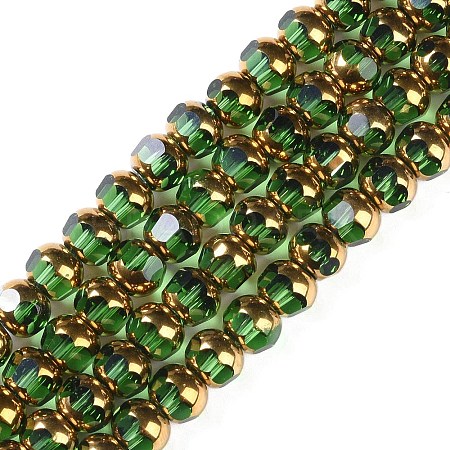 Electroplate Glass Beads Strands EGLA-Q128-04A-FP03-1
