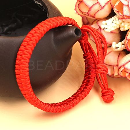 Adjustable Waxed Cord Braided Bracelets BJEW-E304-15-1