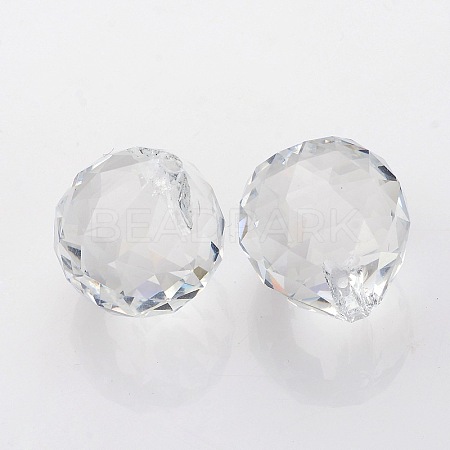 Faceted Round Glass Pendants X-GLAA-O008-G04-1