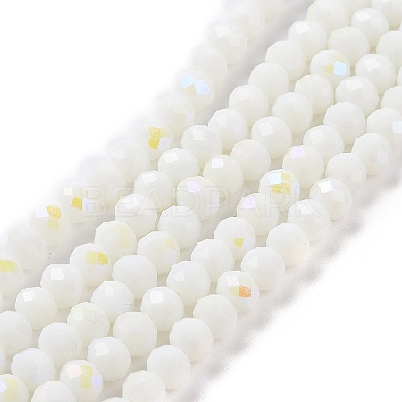 Electroplate Opaque Solid Color Glass Beads Strands EGLA-A034-P1mm-L17-1