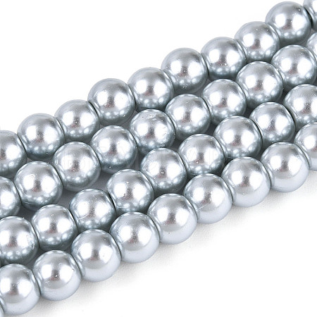 Baking Paint Pearlized Glass Pearl Round Bead Strands HY-Q003-6mm-62-A-1