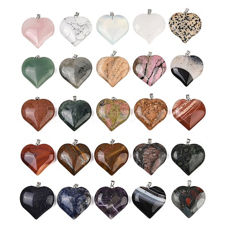 Natural & Synthetic Mixed Stone Pendants GG-K002-04-1