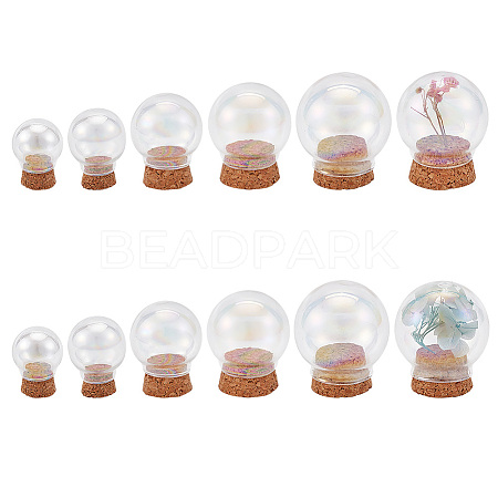 DELORIGIN 5 Sets 5 Style Round Iridescent Glass Dome Cover AJEW-DR0001-08-1