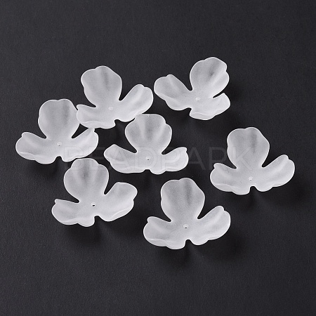 3-Petal Transparent Acrylic Bead Caps X-OACR-A017-11-1