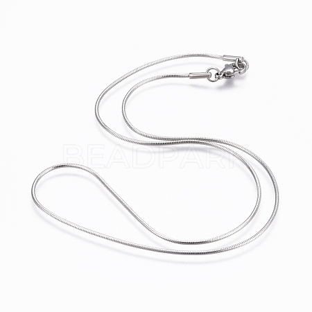 Non-Tarnish 304 Stainless Steel Snake Chain Necklaces NJEW-F248-02C-P-1